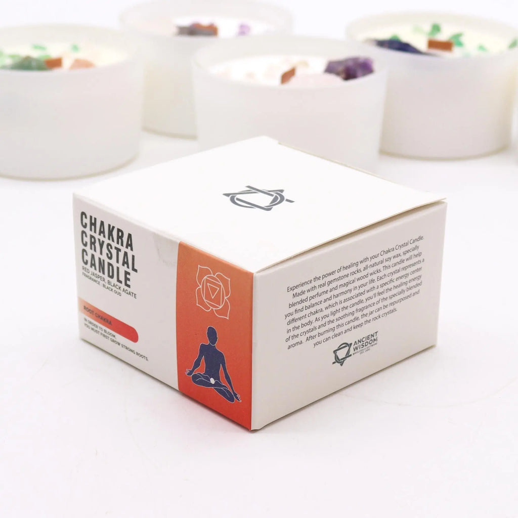  Pamperandpost Chakra Crystal Candles - Root Chakra Chakra Crystal Candles