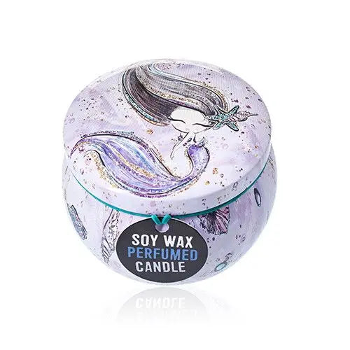  Pamperandpost Art Tin Candle - Assorted Design - Sea life - Rasberry Art Tin Candles