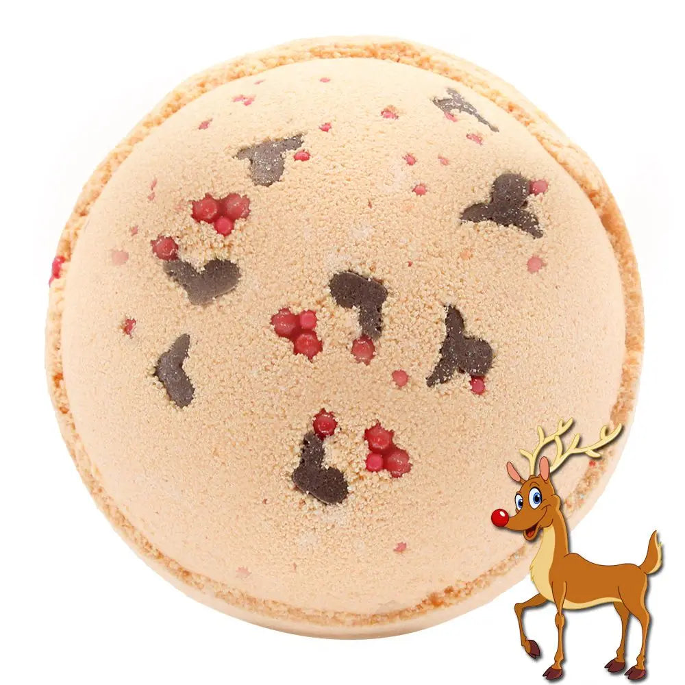 Pamperandpost Reindeer and Red Nose Bath Bomb - Toffee & Caramel