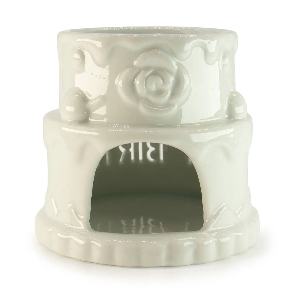  Pamperandpost Ceramic Cake Oil Burner - HAPPY BIRTHDAY - White Ceramic Zen Oil Burners