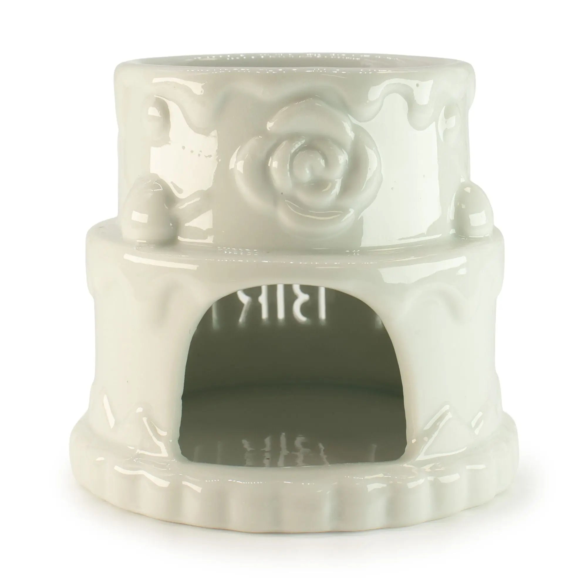  Pamperandpost Ceramic Cake Oil Burner - HAPPY BIRTHDAY - White Ceramic Zen Oil Burners