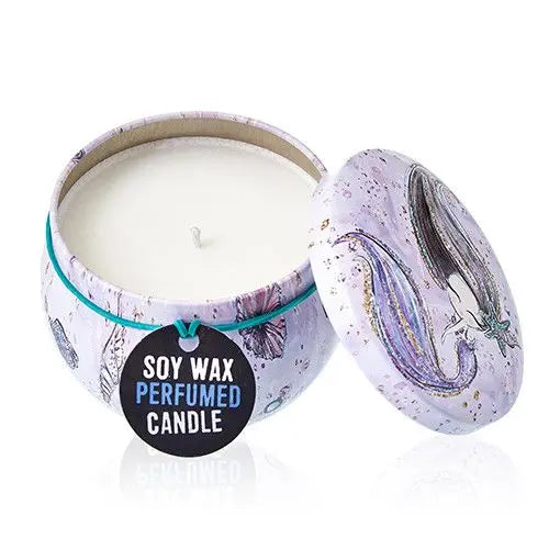  Pamperandpost Art Tin Candle - Assorted Design - Sea life - Rasberry Art Tin Candles