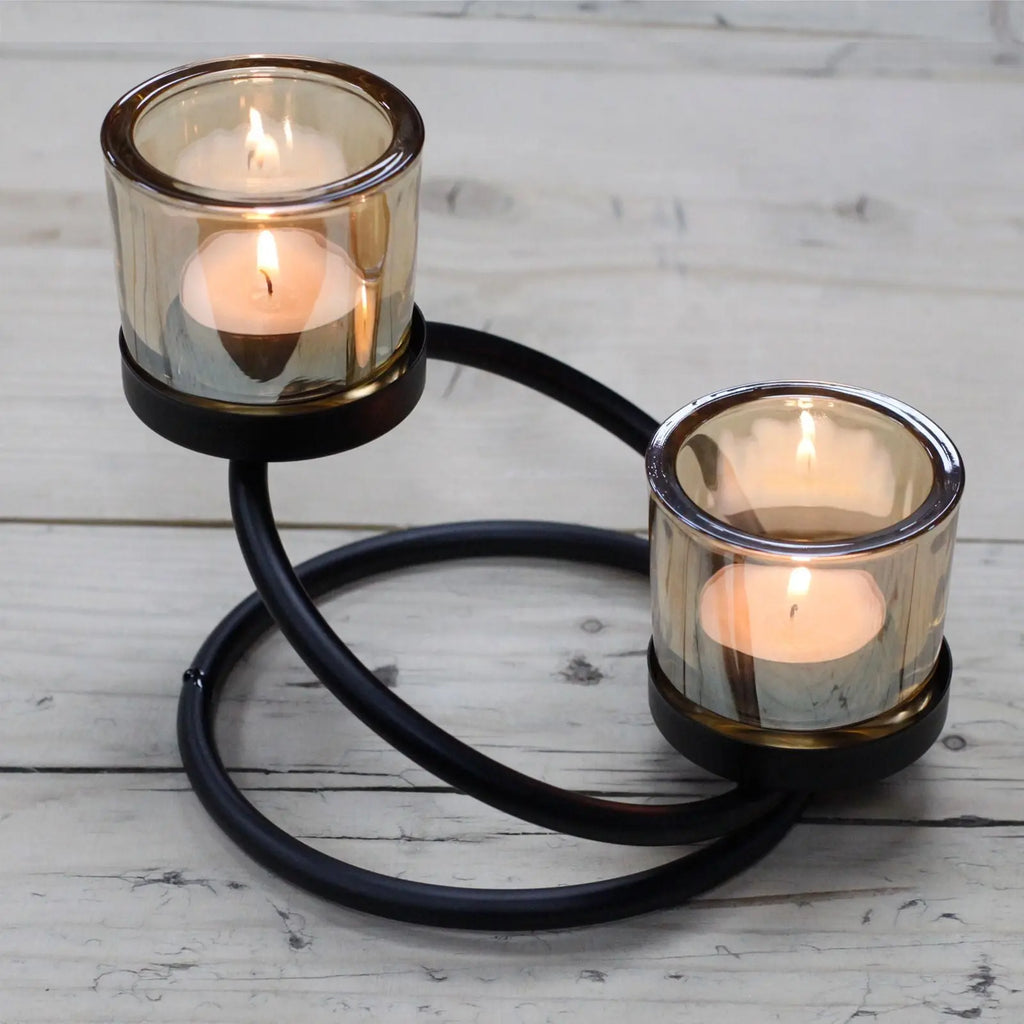  Pamperandpost Centrepiece Iron Votive Candle Holder - 2 Cup Double Step Centerpiece Iron Votive Candle Holders