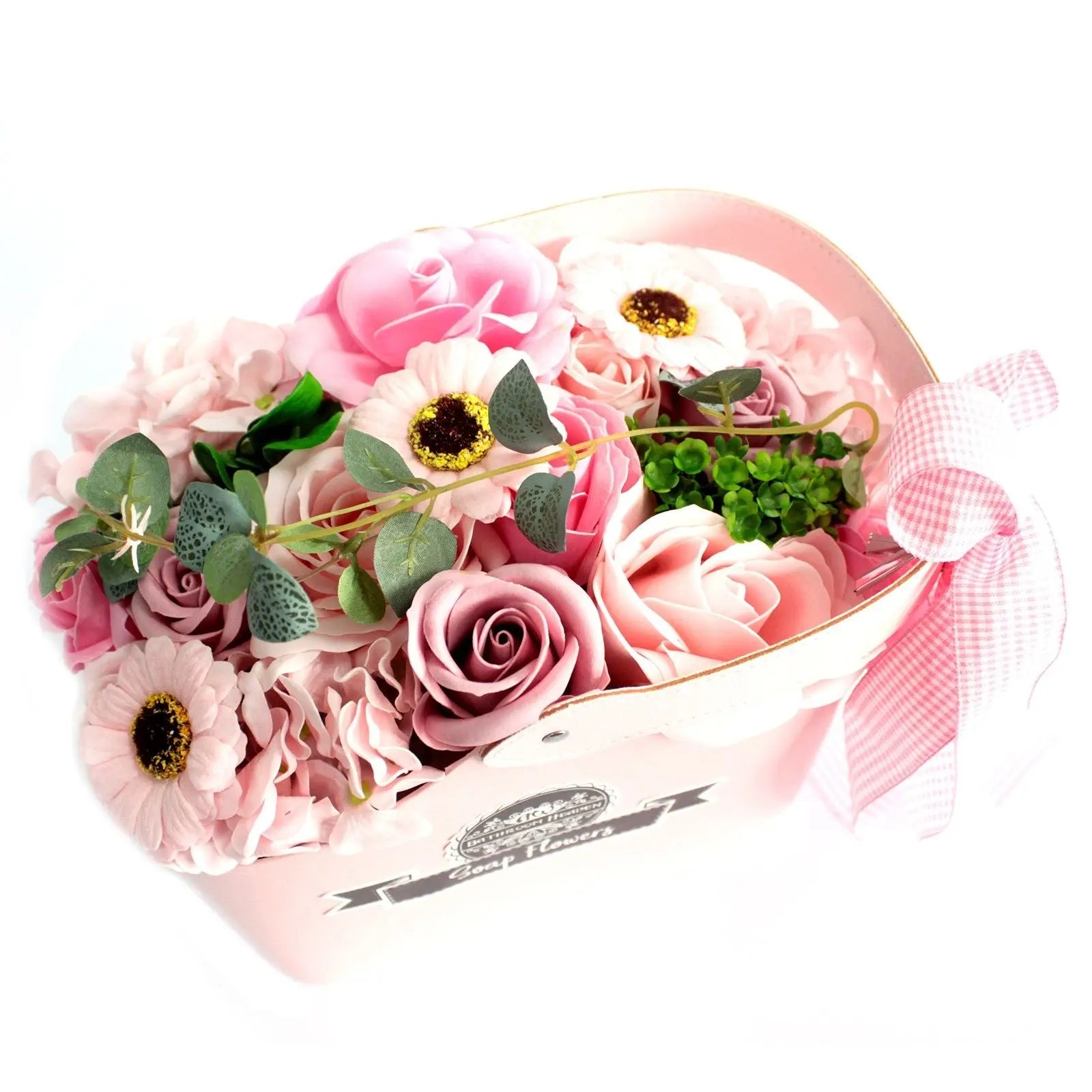  Pamperandpost Basket Soap Flower Bouquet - Pink Soap Flower Bouquets