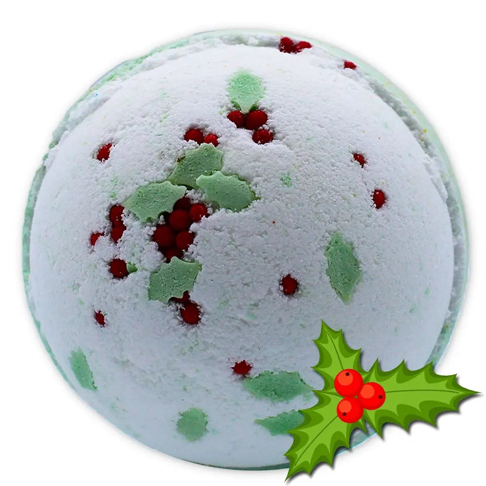 Pamperandpost Christmas Bath Bomb - Holly Berry & Mistletoe