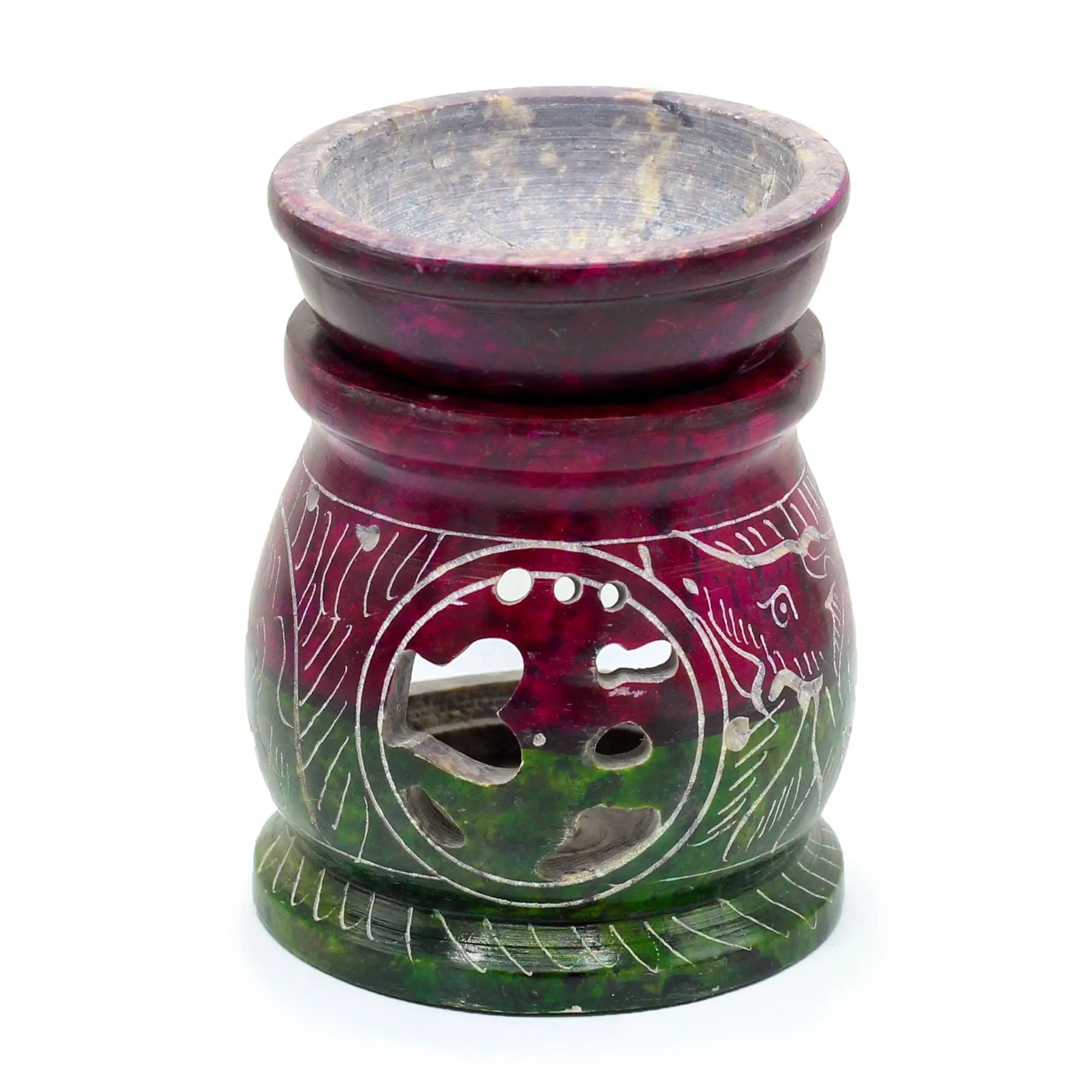  Pamperandpost Coloured Soapstone Oil Burner 8cm - Om & Elephant Soapstone Oil Burners