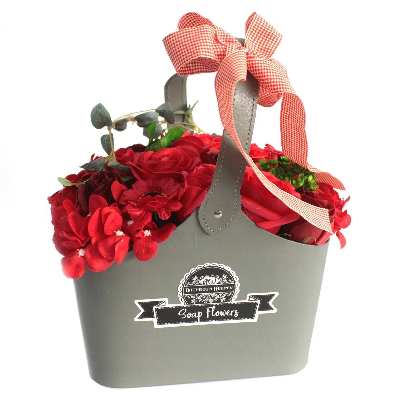 Basket Soap Flower Bouquet - Red AW Dropship UK