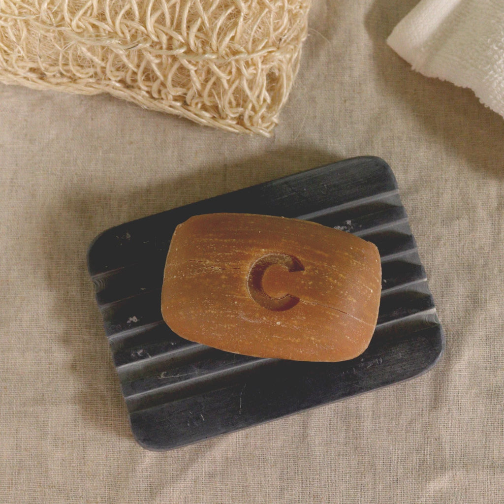  Pamperandpost Grey Soapstone Soap Dish 12x8.5cm - Heavey Ridges Stone Soap Dishes