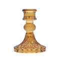  Pamperandpost Vintage Dinner Candle Holder - Antique Amber Glass Candle Holders & Jars