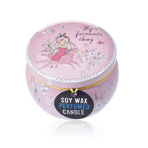 Pamperandpost Art Tin Candle - Assorted Design - Friendly Messages - Parma Violet Art Tin Candles