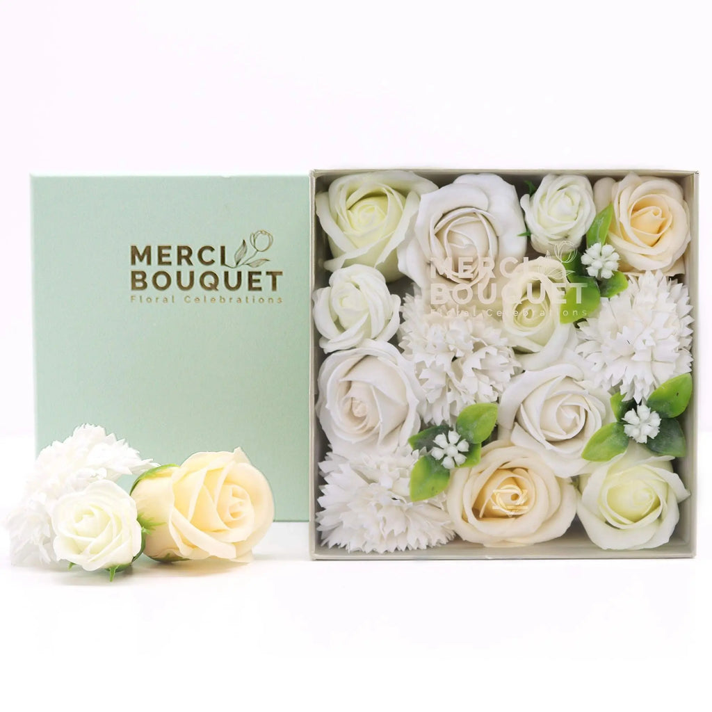 Pamperandpost Square Box - Wedding Blessings - White & Ivory