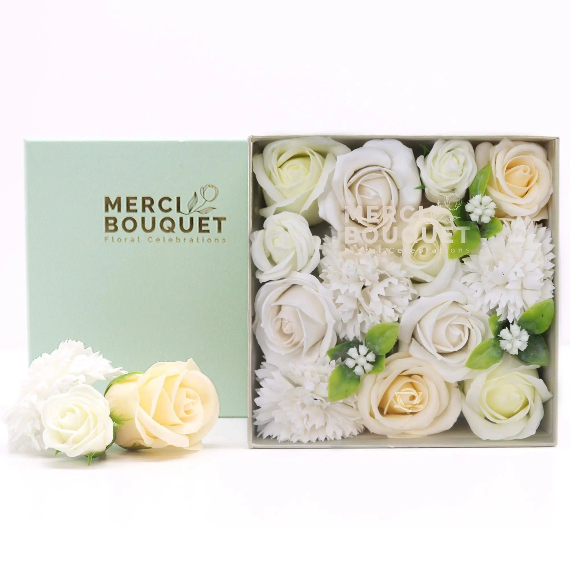 Pamperandpost Square Box - Wedding Blessings - White & Ivory