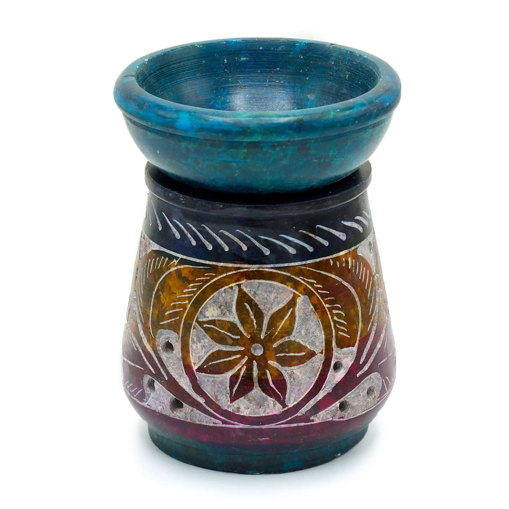  Pamperandpost Small Coloured Soapstone Oil Burner 8cm – Flower Soapstone Oil Burners