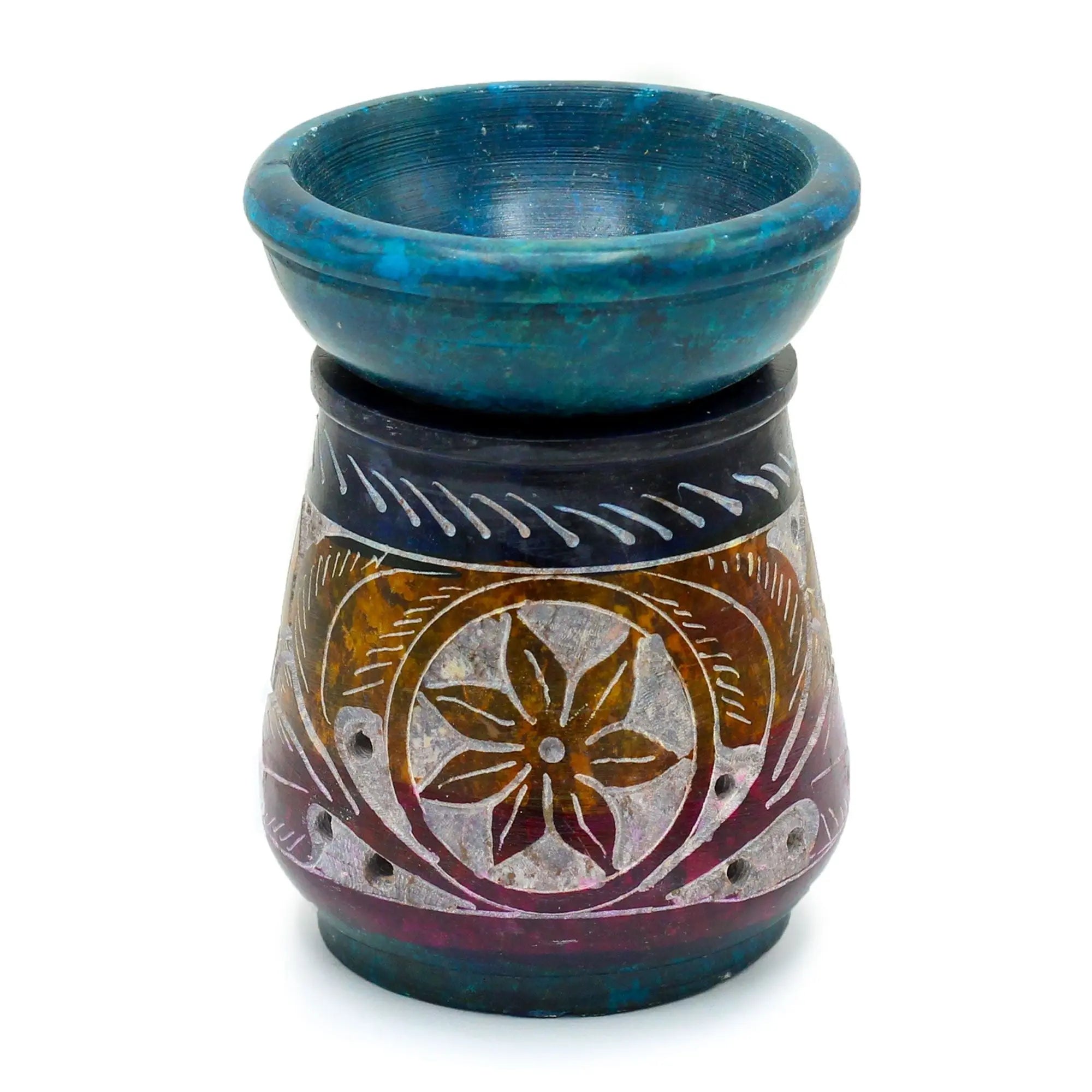  Pamperandpost Small Coloured Soapstone Oil Burner 8cm – Flower Soapstone Oil Burners