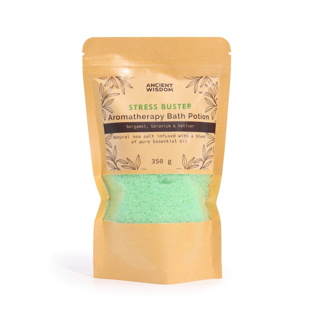  Pamperandpost Aromatherapy Bath Potion in Kraft Bag 350g - Stress Buster Aromatherapy Bath Potion 350g