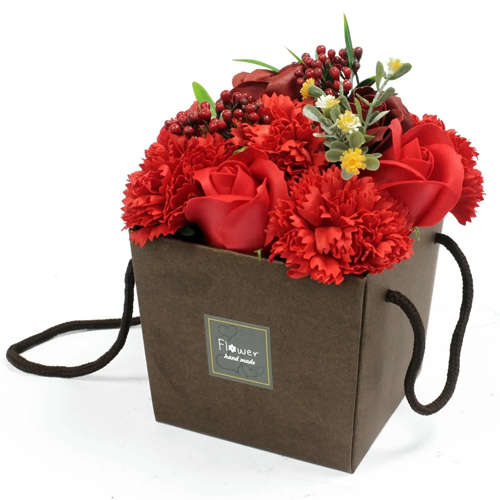  Pamperandpost Soap Flower Bouquet - Red Rose & Carnation Luxury Soap Flowers
