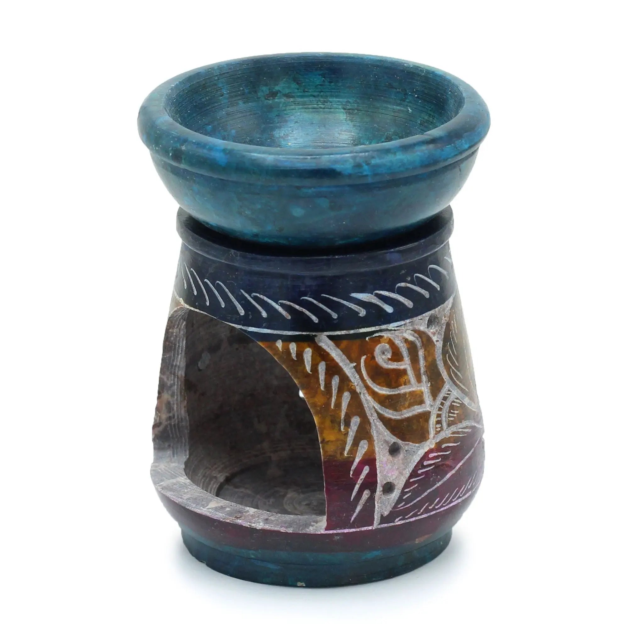  Pamperandpost Small Coloured Soapstone Oil Burner 8cm – Flower Soapstone Oil Burners