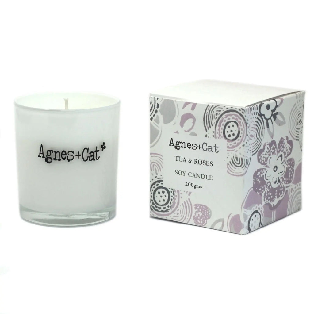  Pamperandpost Agnes + Cat Votive Candle - Tea and Roses Agnes + Cat Soy Wax Votive Candles 200g
