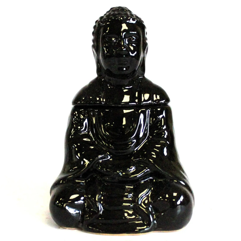  Pamperandpost Buddha Oil Burner – Sitting Buddha in Black for Calm, Stylish Home Fragrance Classic Buddha Oil Burners