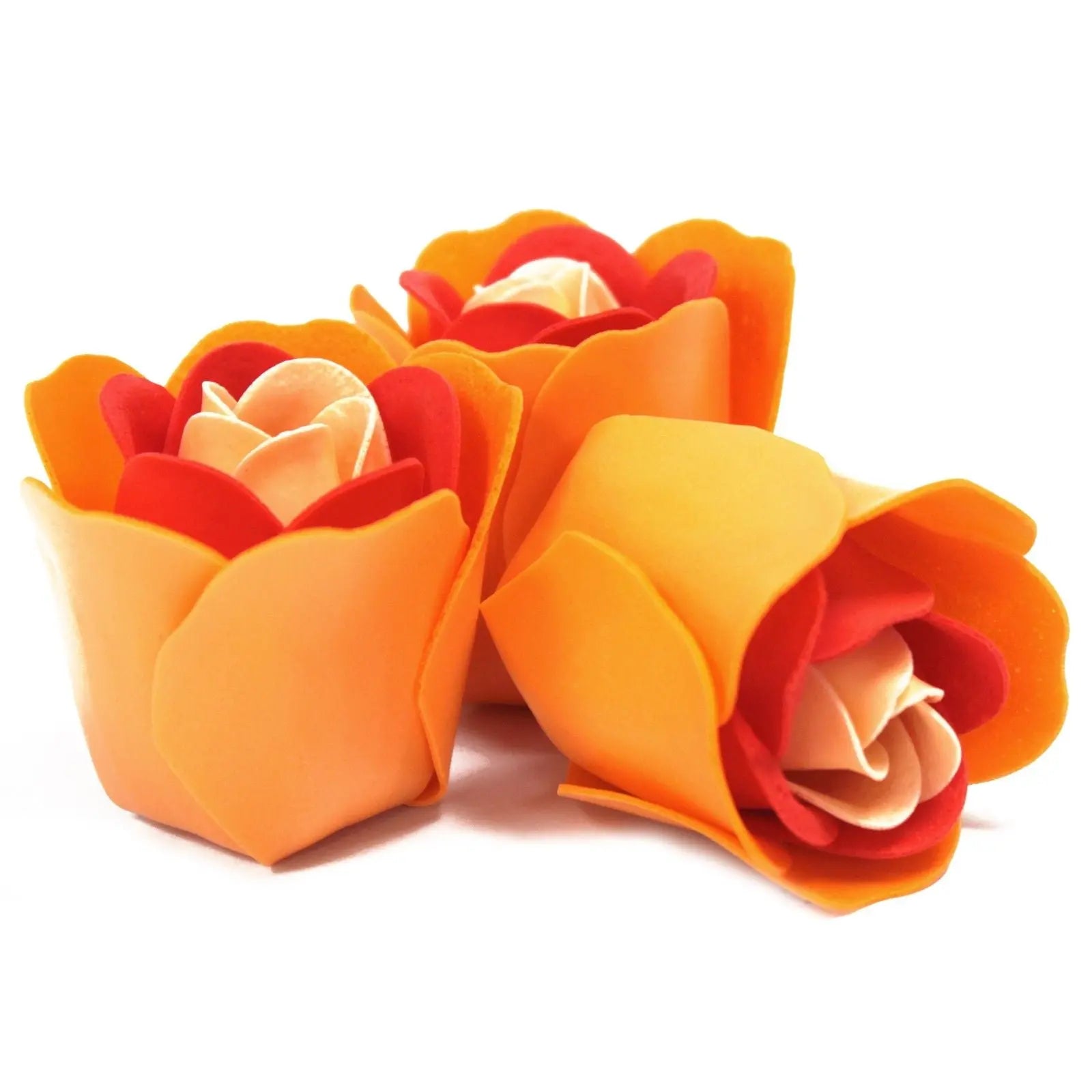  Pamperandpost Set of 3 Soap Flower Heart Box - Peach Roses Luxury Soap Flowers