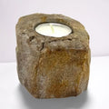  Pamperandpost Petrified Wood Candle Holder - Single Low Petrified Wood Candle Holder