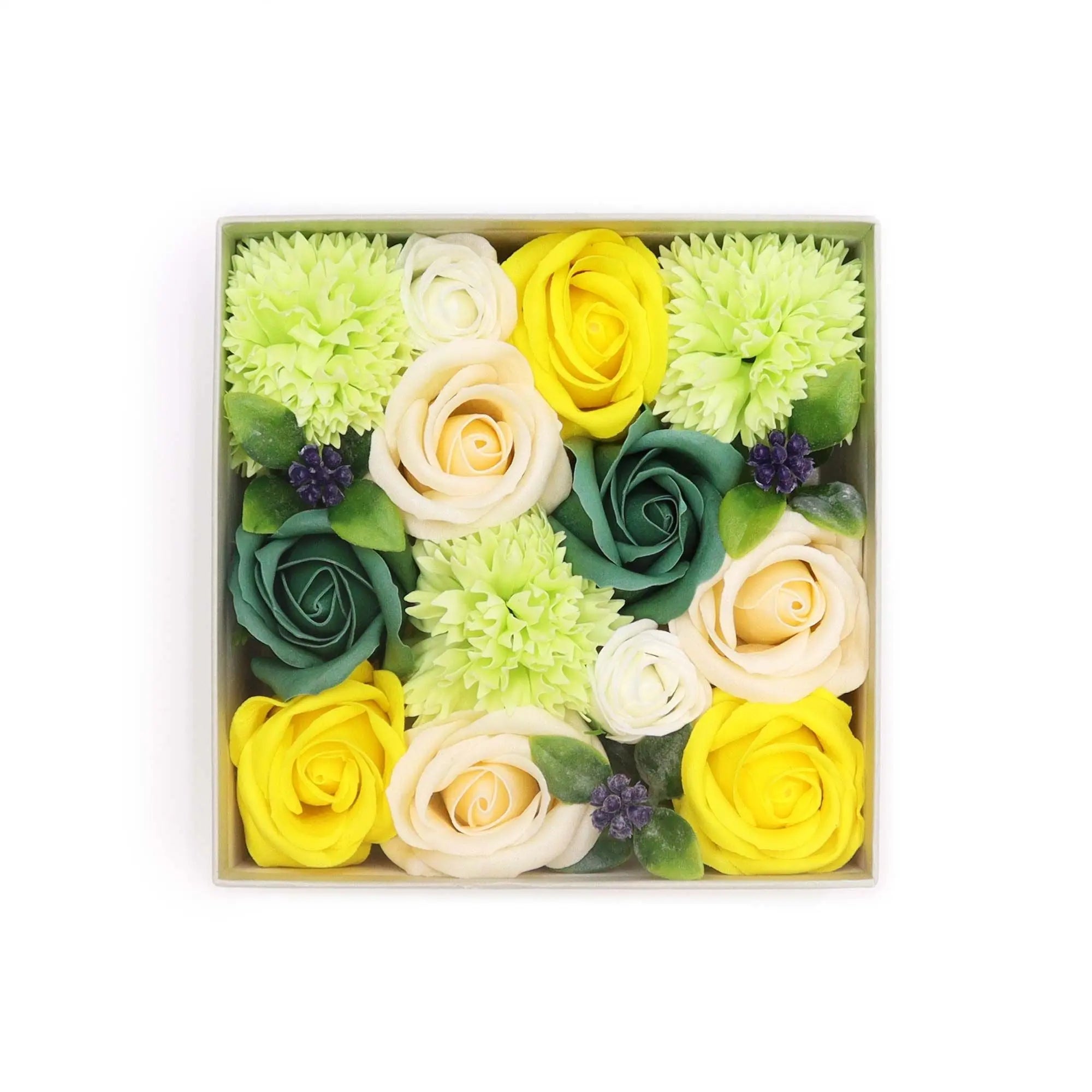 Pamperandpost Square Box - Spring Celibrations - Yellow & Greens