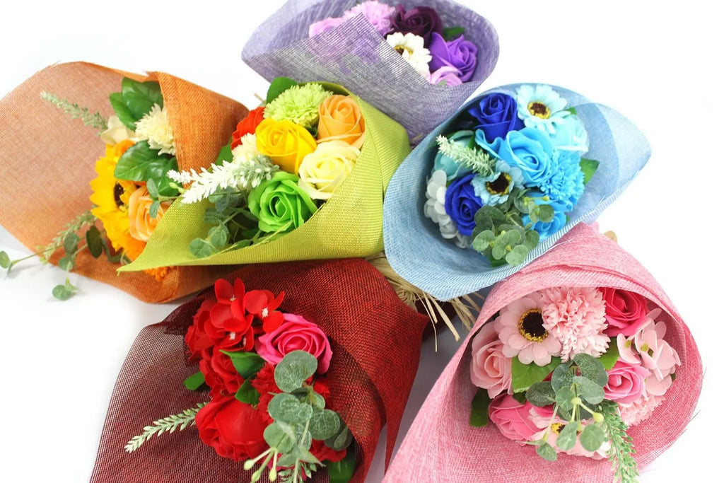 Standing Soap Flower Bouquet - Orange AW Dropship UK