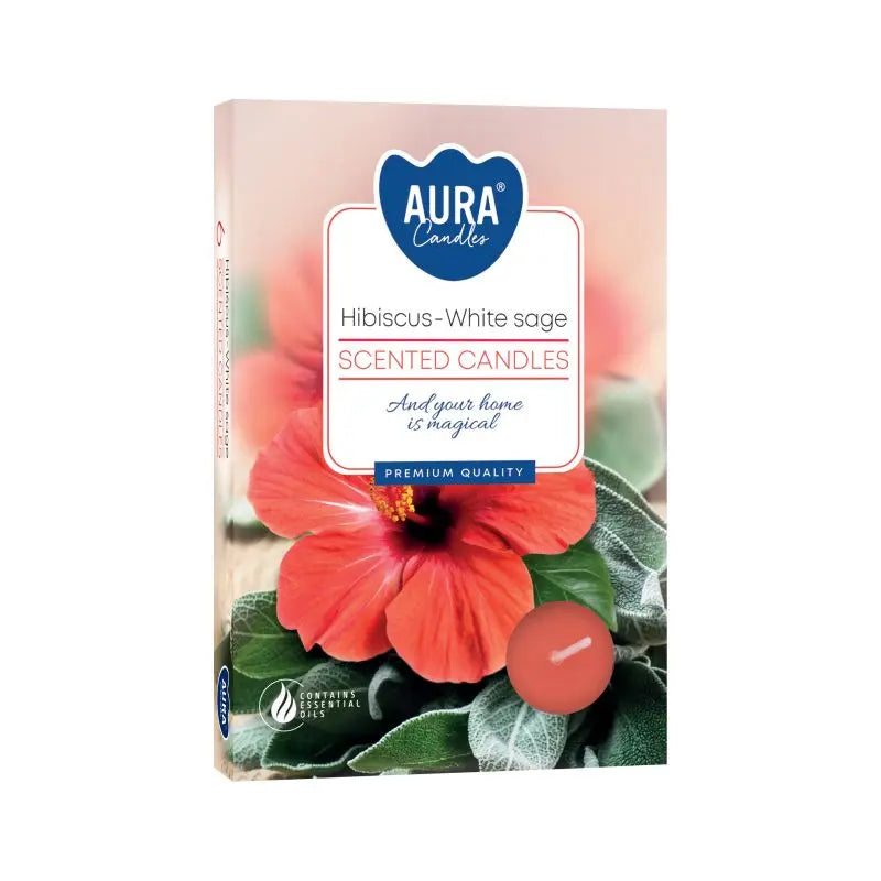 Set of 6 Scented Tealights - Hibiscus & White Sage AW Dropship UK