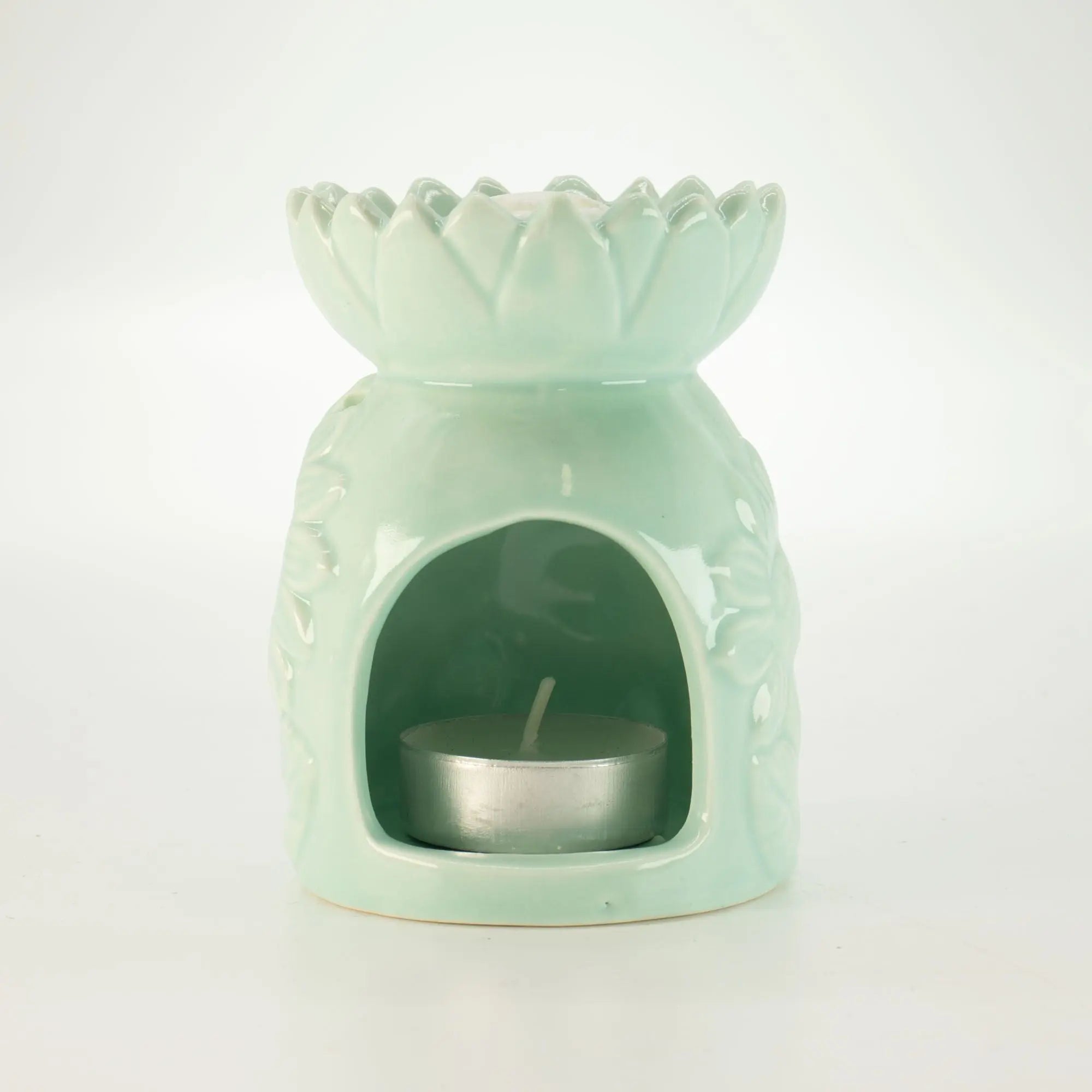 Pamperandpost Ceramic Sunflower Oil Burner - Pastel Green Ceramic Zen Oil Burners