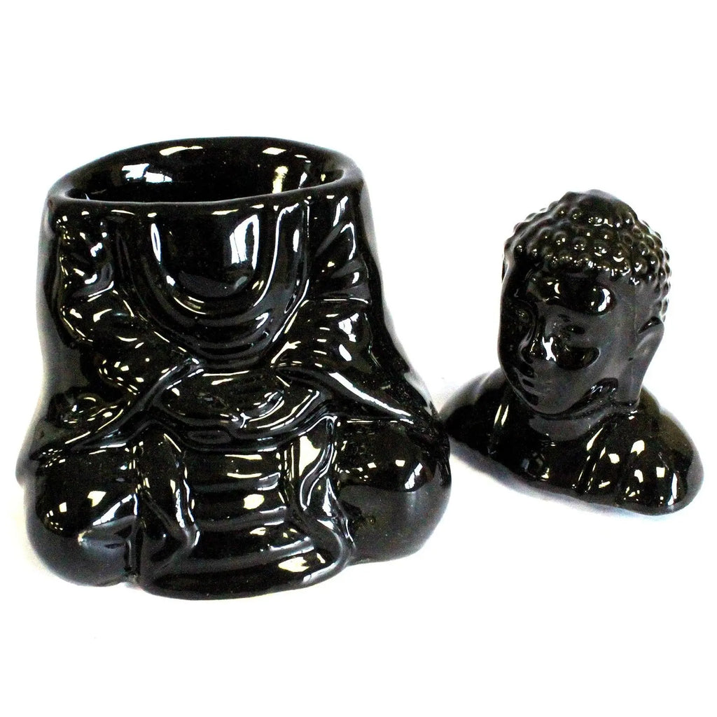  Pamperandpost Buddha Oil Burner – Sitting Buddha in Black for Calm, Stylish Home Fragrance Classic Buddha Oil Burners