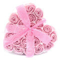  Pamperandpost Set of 24 Soap Flower Heart Box - Pink Roses Luxury Soap Flowers