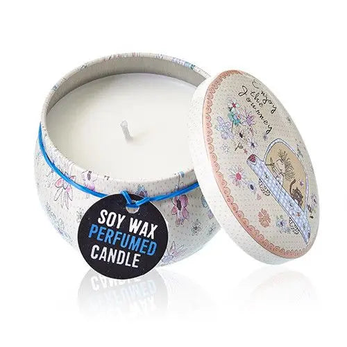  Pamperandpost Art Tin Candle - Assorted Design - Friendly Messages - Parma Violet Art Tin Candles