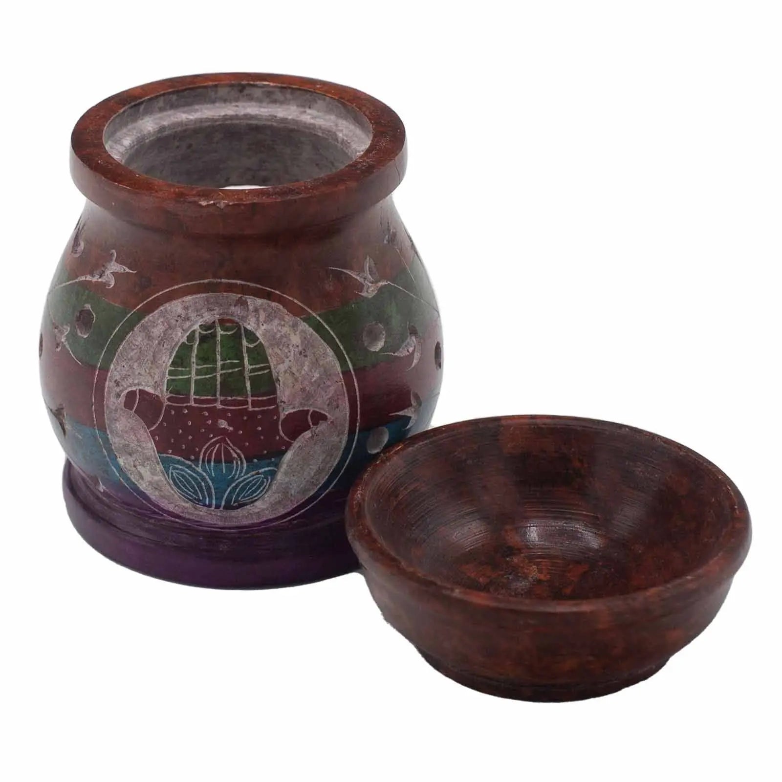  Pamperandpost Soapstone Oil Burner 10cm - Hamsa - Five Colours Soapstone Oil Burners
