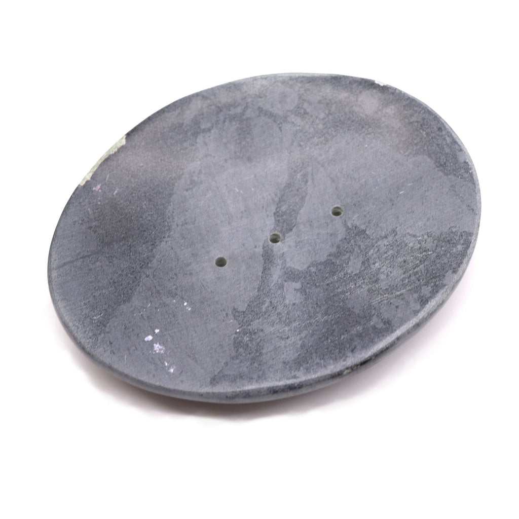  Pamperandpost Grey Soapstone Soap Dish 10x12cm- Classic Oval Stone Soap Dishes