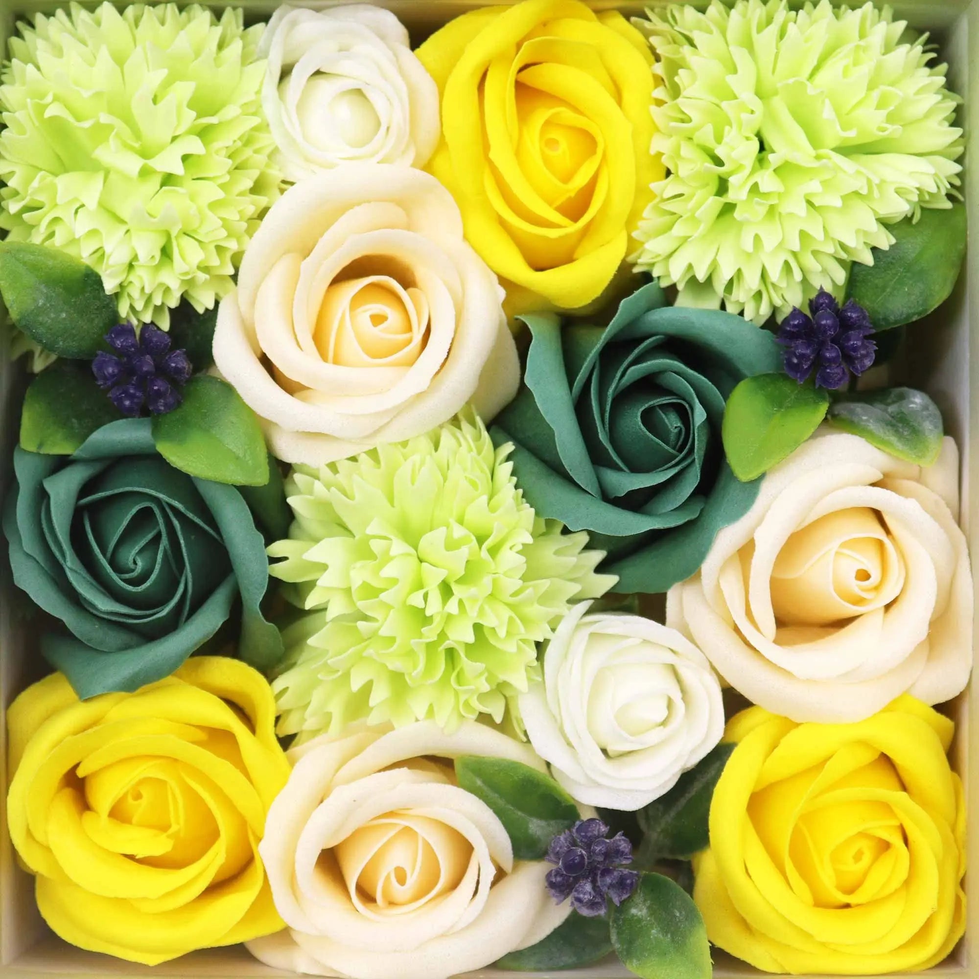Pamperandpost Square Box - Spring Celibrations - Yellow & Greens