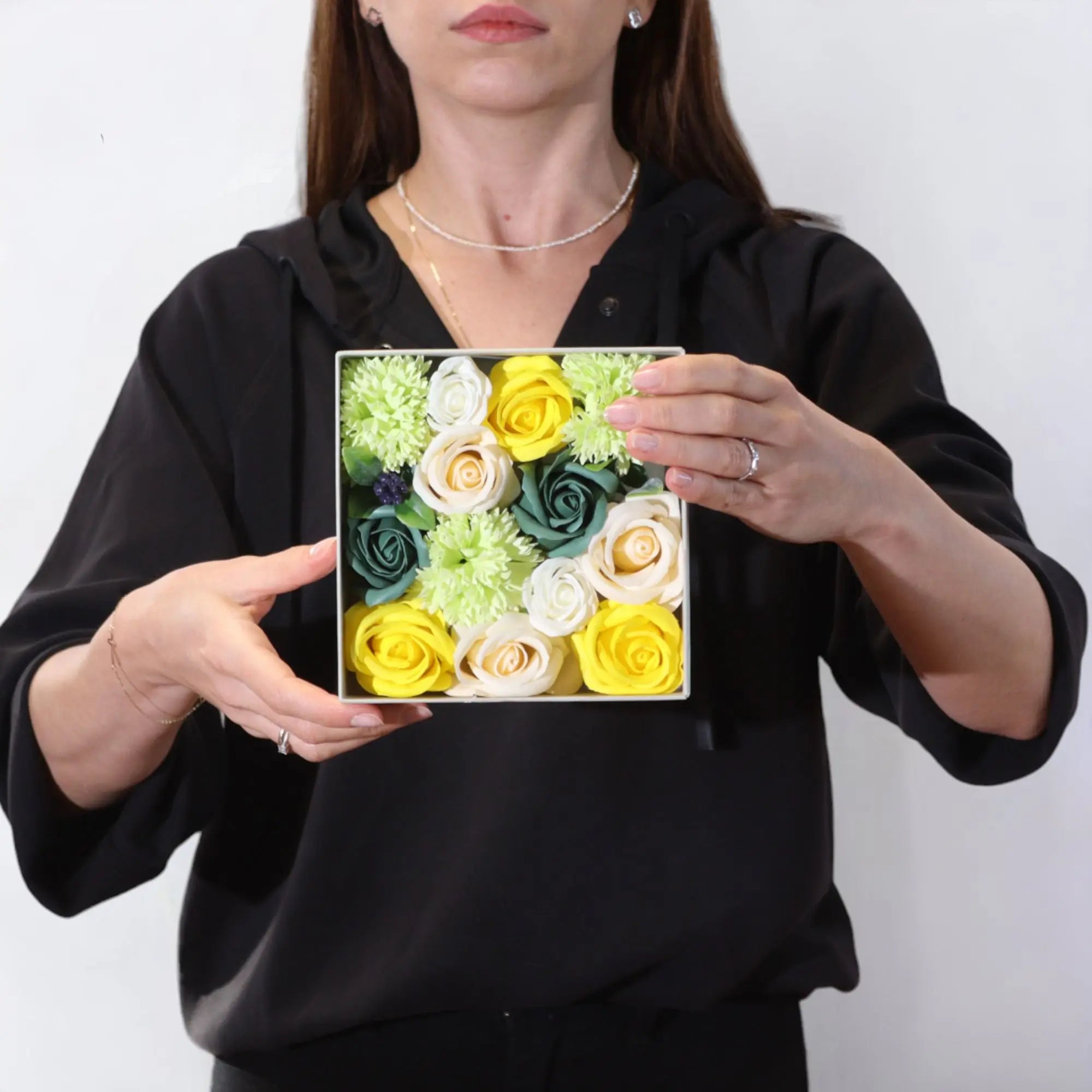Pamperandpost Square Box - Spring Celibrations - Yellow & Greens