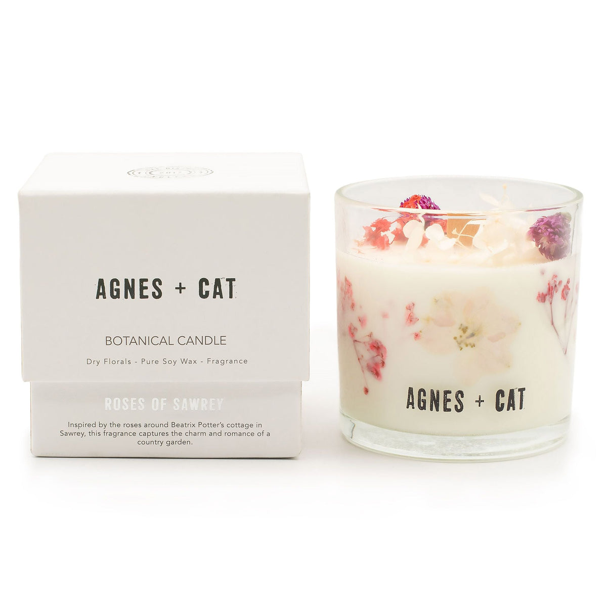 Pamperandpost Agnes + Cat Botanical Soy Wax Candle - Roses of Sawrey Agnes + Cat Botanical Soy Wax Candles
