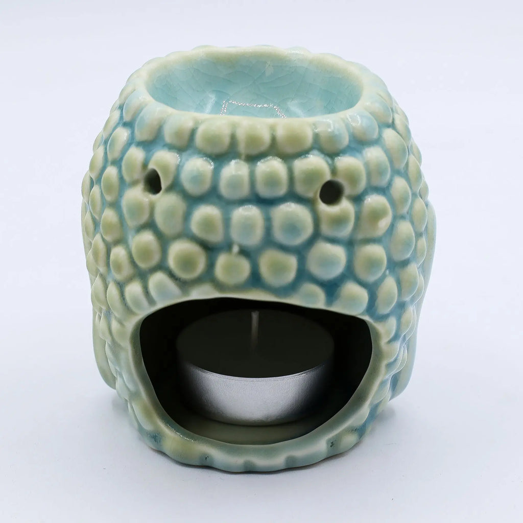  Pamperandpost Buddha Oil Burner – Blue Ceramic Burner for Calm, Fragrant Home Ambience Classic Buddha Oil Burners