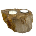  Pamperandpost Petrified Wood Candle Holder - Double Petrified Wood Candle Holder