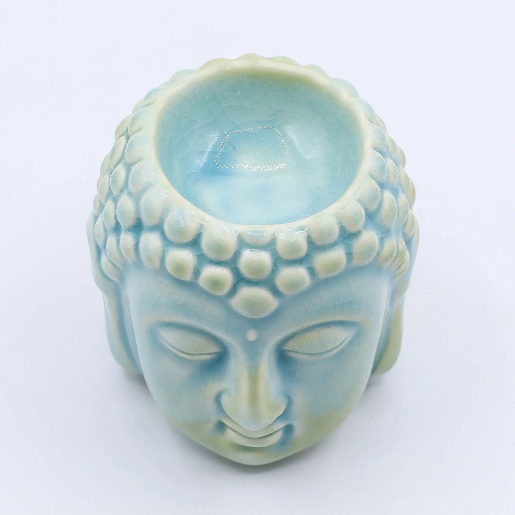  Pamperandpost Buddha Oil Burner – Blue Ceramic Burner for Calm, Fragrant Home Ambience Classic Buddha Oil Burners