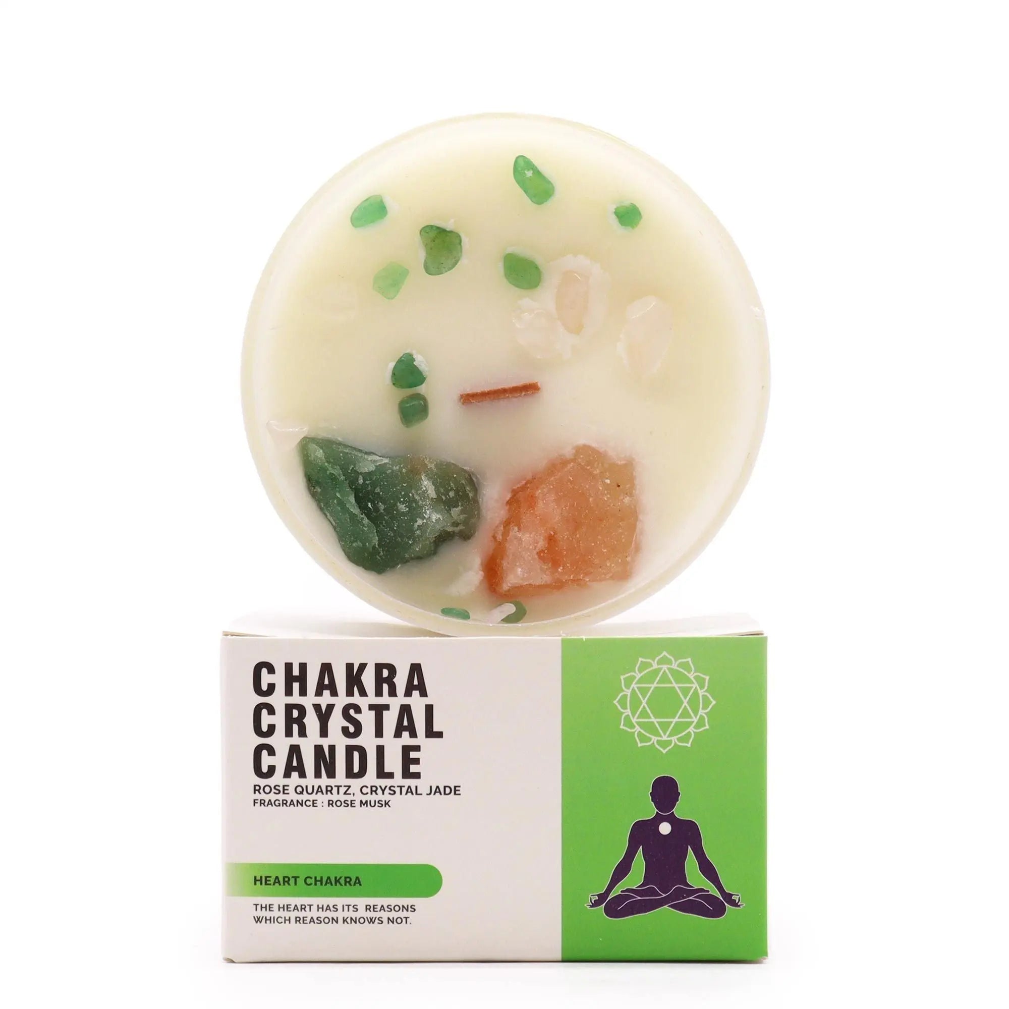 Chakra Crystal Candles - Heart Chakra AW Dropship UK