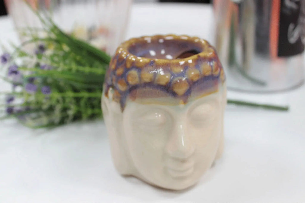 Pamperandpost Buddha Oil Burner – Ivory & Mint Ceramic Burner for Calm, Fresh Home Fragrance Classic Buddha Oil Burners