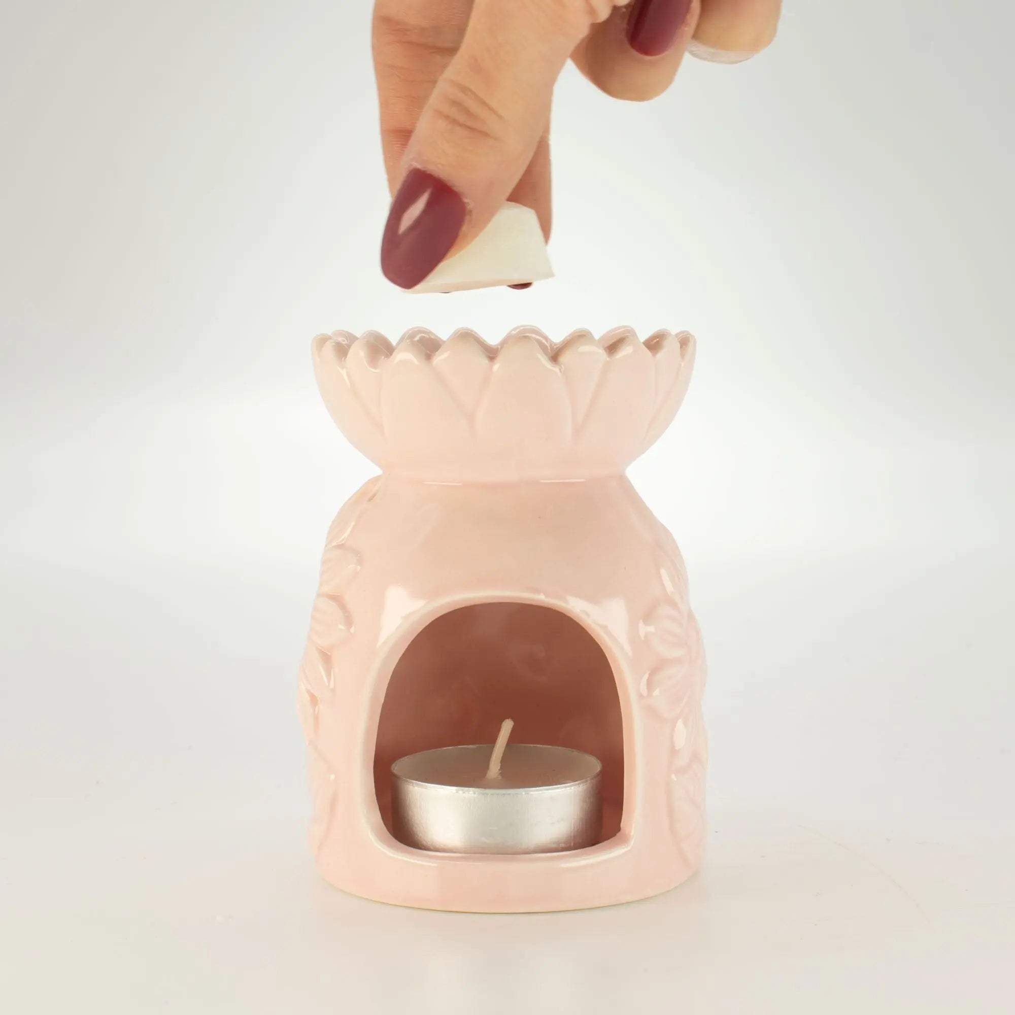 Pamperandpost Ceramic Sunflower Oil Burner - Pastel Pink Ceramic Zen Oil Burners