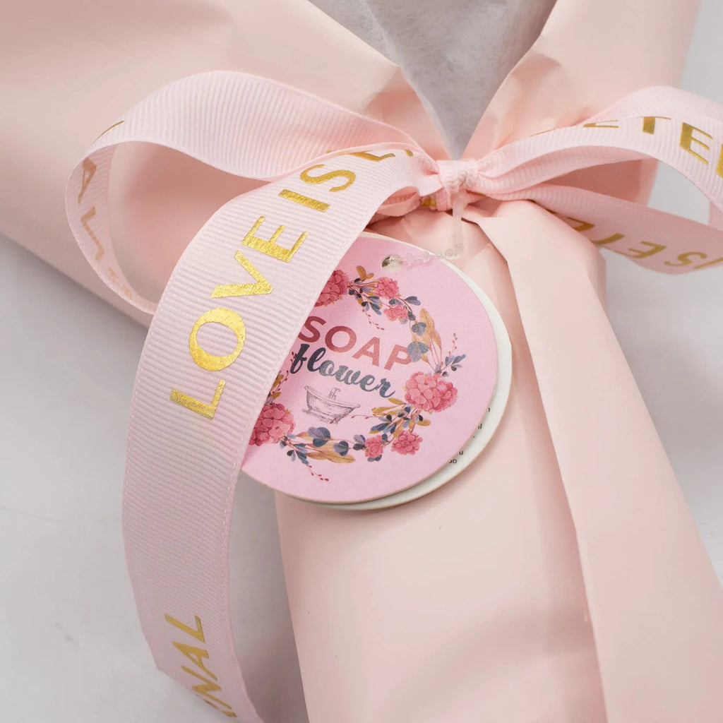  Pamperandpost Large Pink Roses Bouquet - Love is Eternal -  Gift Card Soap Flower Bouquets