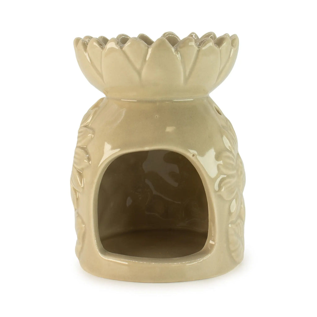  Pamperandpost Ceramic Sunflower Oil Burner - Pastel Beige Ceramic Zen Oil Burners