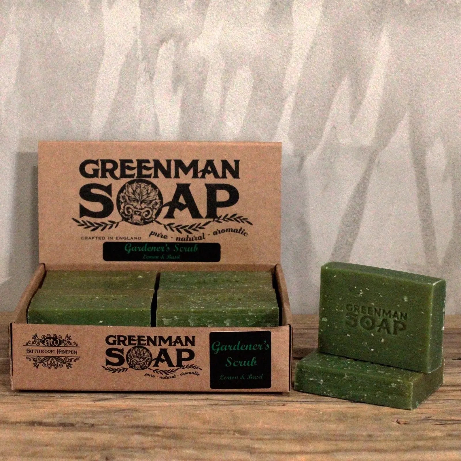  Pamperandpost Greenman Soap Slice 100g - Gardener's Scrub Greenman Soaps