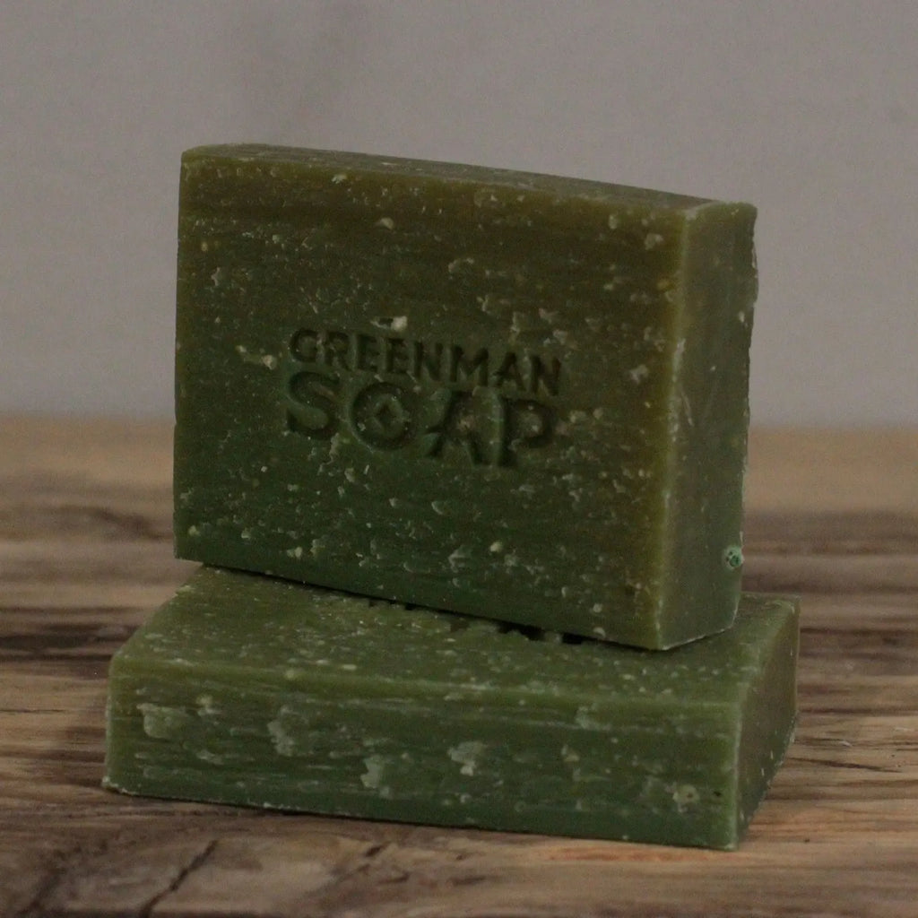  Pamperandpost Greenman Soap Slice 100g - Gardener's Scrub Greenman Soaps