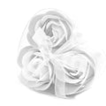  Pamperandpost Set of 3 Soap Flower Heart Box - White Luxury Soap Flowers