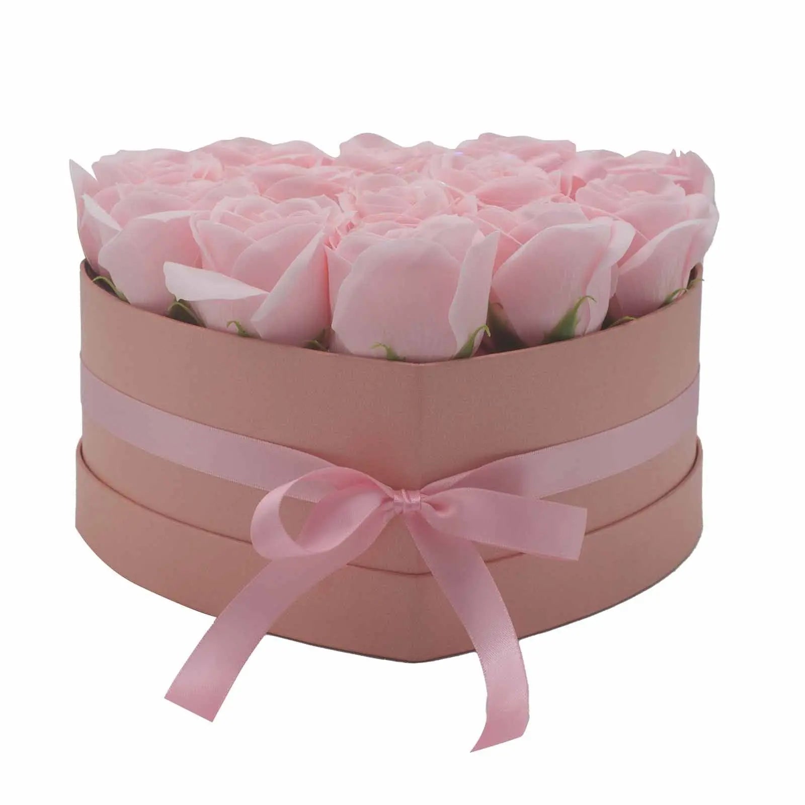 Pamperandpost Soap Flower Gift Bouquet - 13 Pink Roses - Heart